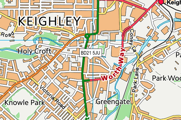 BD21 5JU map - OS VectorMap District (Ordnance Survey)