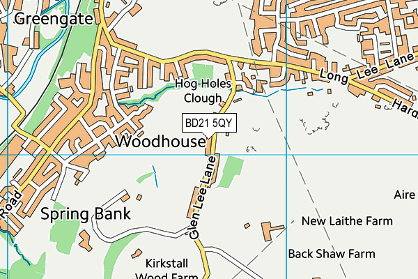 BD21 5QY map - OS VectorMap District (Ordnance Survey) BD21 5QY map - OS VectorMap District (Ordnance Survey)