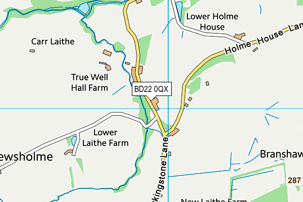 BD22 0QX map - OS VectorMap District (Ordnance Survey) BD22 0QX map - OS VectorMap District (Ordnance Survey)