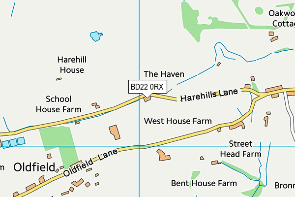 BD22 0RX map - OS VectorMap District (Ordnance Survey) BD22 0RX map - OS VectorMap District (Ordnance Survey)
