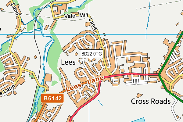 BD22 0TG map - OS VectorMap District (Ordnance Survey)