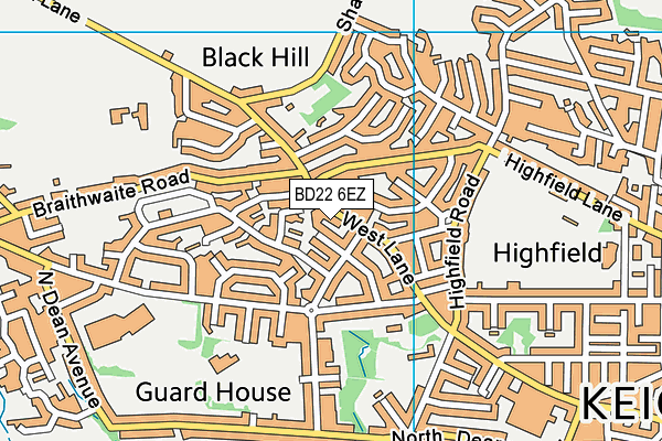 BD22 6EZ map - OS VectorMap District (Ordnance Survey) BD22 6EZ map - OS VectorMap District (Ordnance Survey)