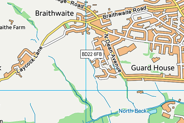 BD22 6FB map - OS VectorMap District (Ordnance Survey) BD22 6FB map - OS VectorMap District (Ordnance Survey)