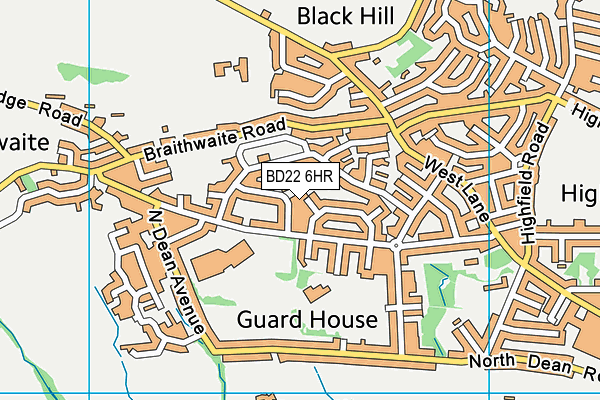 BD22 6HR map - OS VectorMap District (Ordnance Survey) BD22 6HR map - OS VectorMap District (Ordnance Survey)