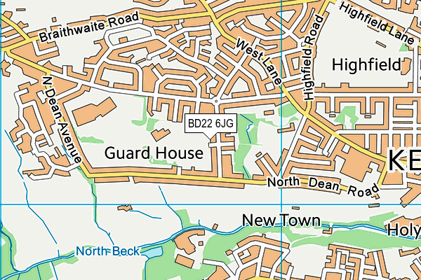 BD22 6JG map - OS VectorMap District (Ordnance Survey) BD22 6JG map - OS VectorMap District (Ordnance Survey)