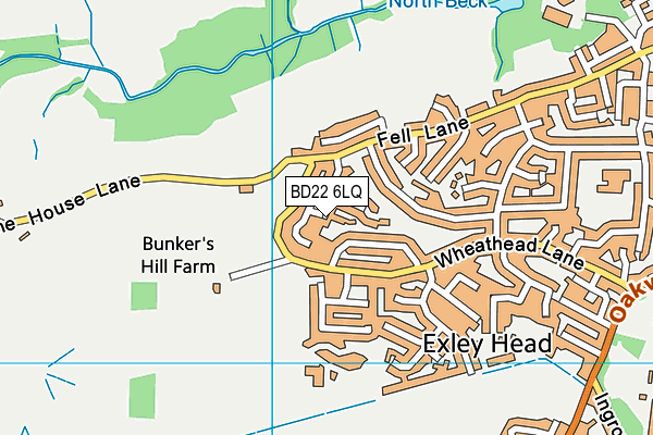 BD22 6LQ map - OS VectorMap District (Ordnance Survey) BD22 6LQ map - OS VectorMap District (Ordnance Survey)