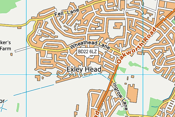 BD22 6LZ map - OS VectorMap District (Ordnance Survey) BD22 6LZ map - OS VectorMap District (Ordnance Survey)