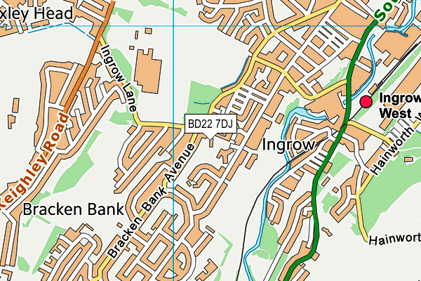 BD22 7DJ map - OS VectorMap District (Ordnance Survey) BD22 7DJ map - OS VectorMap District (Ordnance Survey)
