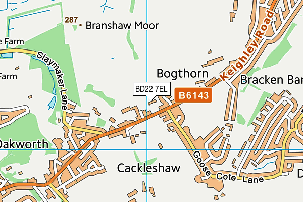 BD22 7EL map - OS VectorMap District (Ordnance Survey) BD22 7EL map - OS VectorMap District (Ordnance Survey)