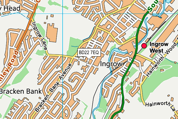 BD22 7EQ map - OS VectorMap District (Ordnance Survey) BD22 7EQ map - OS VectorMap District (Ordnance Survey)
