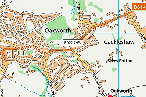 BD22 7HW map - OS VectorMap District (Ordnance Survey) BD22 7HW map - OS VectorMap District (Ordnance Survey)