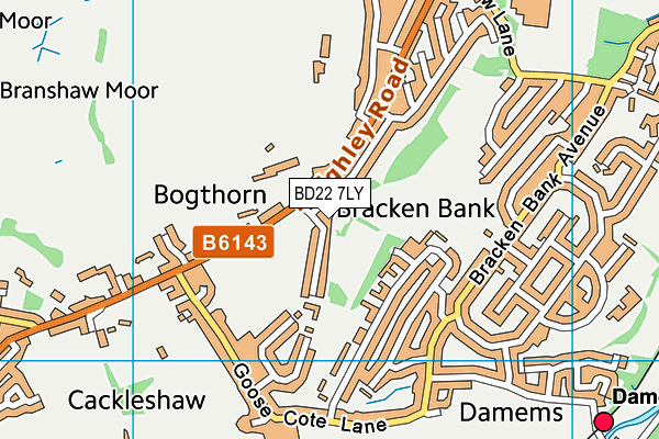 BD22 7LY map - OS VectorMap District (Ordnance Survey) BD22 7LY map - OS VectorMap District (Ordnance Survey)