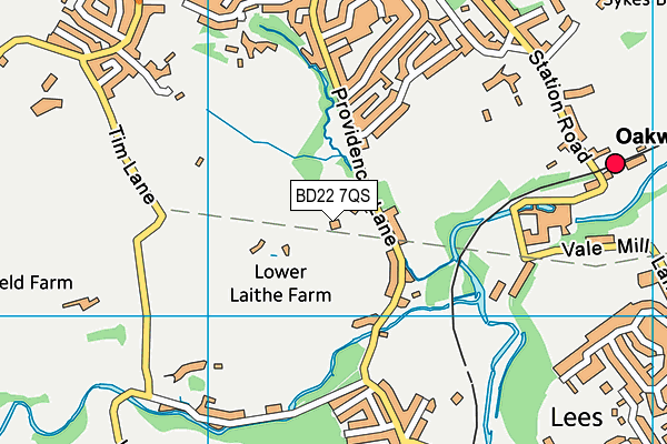 BD22 7QS map - OS VectorMap District (Ordnance Survey) BD22 7QS map - OS VectorMap District (Ordnance Survey)