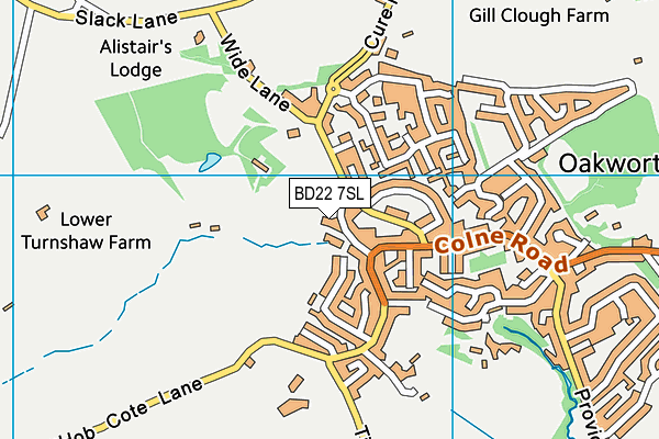 BD22 7SL map - OS VectorMap District (Ordnance Survey) BD22 7SL map - OS VectorMap District (Ordnance Survey)