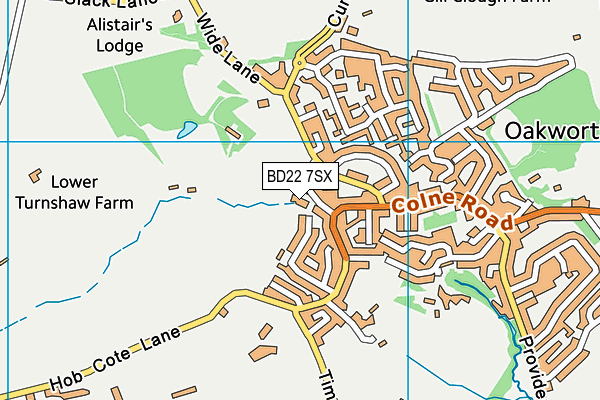 BD22 7SX map - OS VectorMap District (Ordnance Survey) BD22 7SX map - OS VectorMap District (Ordnance Survey)