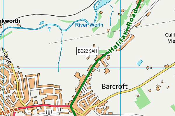 BD22 9AH map - OS VectorMap District (Ordnance Survey) BD22 9AH map - OS VectorMap District (Ordnance Survey)
