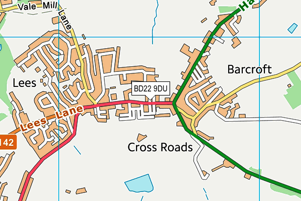 BD22 9DU map - OS VectorMap District (Ordnance Survey) BD22 9DU map - OS VectorMap District (Ordnance Survey)