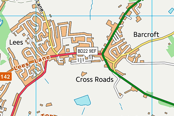BD22 9EF map - OS VectorMap District (Ordnance Survey) BD22 9EF map - OS VectorMap District (Ordnance Survey)