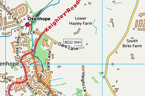 BD22 9HH map - OS VectorMap District (Ordnance Survey) BD22 9HH map - OS VectorMap District (Ordnance Survey)