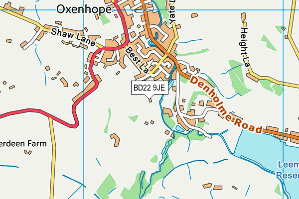 BD22 9JE map - OS VectorMap District (Ordnance Survey) BD22 9JE map - OS VectorMap District (Ordnance Survey)