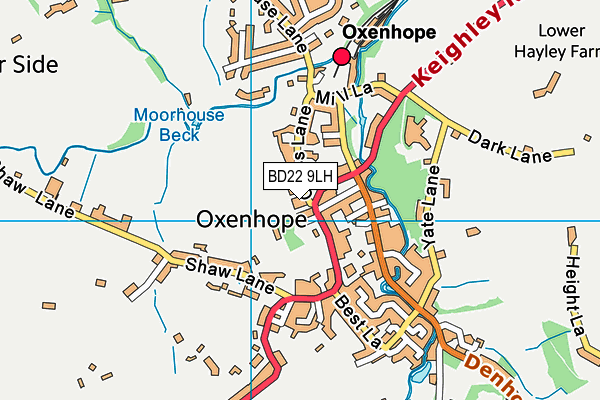 BD22 9LH map - OS VectorMap District (Ordnance Survey) BD22 9LH map - OS VectorMap District (Ordnance Survey)