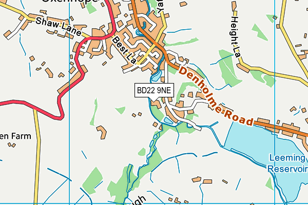 BD22 9NE map - OS VectorMap District (Ordnance Survey) BD22 9NE map - OS VectorMap District (Ordnance Survey)