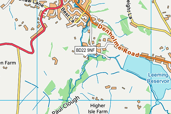 BD22 9NF map - OS VectorMap District (Ordnance Survey)