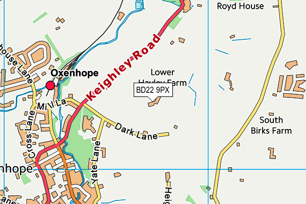 BD22 9PX map - OS VectorMap District (Ordnance Survey) BD22 9PX map - OS VectorMap District (Ordnance Survey)