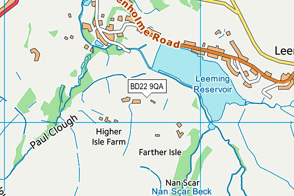 BD22 9QA map - OS VectorMap District (Ordnance Survey) BD22 9QA map - OS VectorMap District (Ordnance Survey)