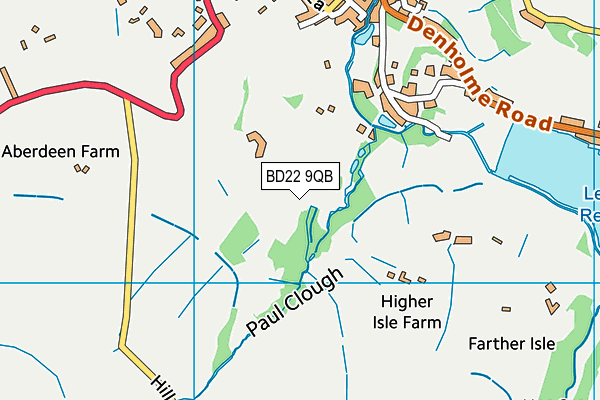 BD22 9QB map - OS VectorMap District (Ordnance Survey) BD22 9QB map - OS VectorMap District (Ordnance Survey)