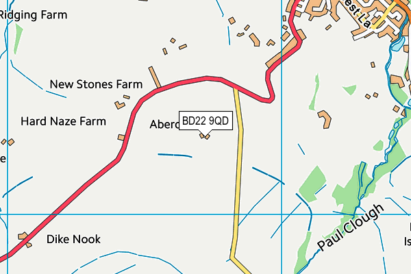 BD22 9QD map - OS VectorMap District (Ordnance Survey) BD22 9QD map - OS VectorMap District (Ordnance Survey)