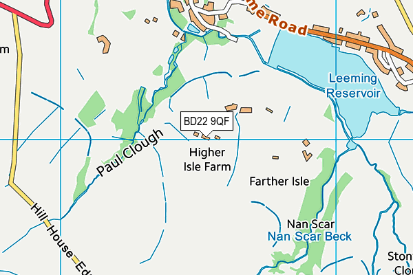 BD22 9QF map - OS VectorMap District (Ordnance Survey)