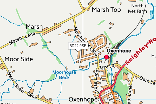 BD22 9SE map - OS VectorMap District (Ordnance Survey) BD22 9SE map - OS VectorMap District (Ordnance Survey)