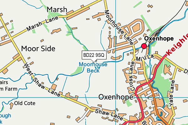 BD22 9SQ map - OS VectorMap District (Ordnance Survey) BD22 9SQ map - OS VectorMap District (Ordnance Survey)