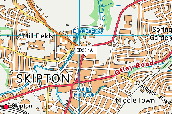 BD23 1AH map - OS VectorMap District (Ordnance Survey)