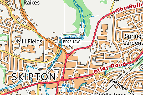 BD23 1AW map - OS VectorMap District (Ordnance Survey) BD23 1AW map - OS VectorMap District (Ordnance Survey)