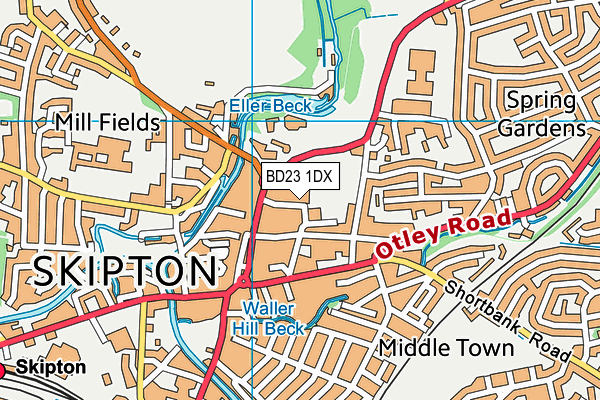 BD23 1DX map - OS VectorMap District (Ordnance Survey) BD23 1DX map - OS VectorMap District (Ordnance Survey)