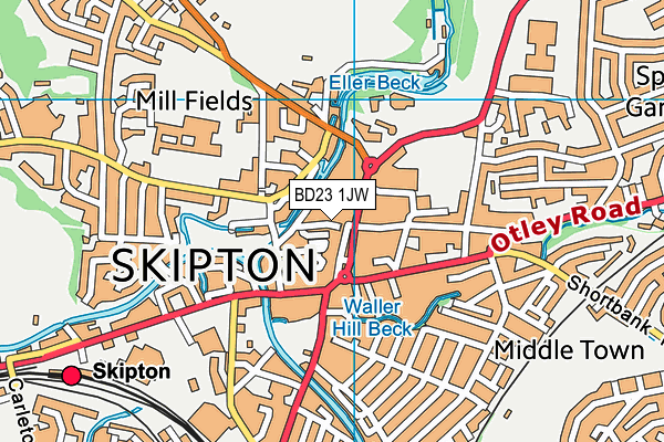 BD23 1JW map - OS VectorMap District (Ordnance Survey) BD23 1JW map - OS VectorMap District (Ordnance Survey)