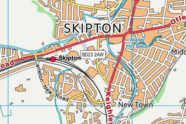 BD23 2AW map - OS VectorMap District (Ordnance Survey) BD23 2AW map - OS VectorMap District (Ordnance Survey)