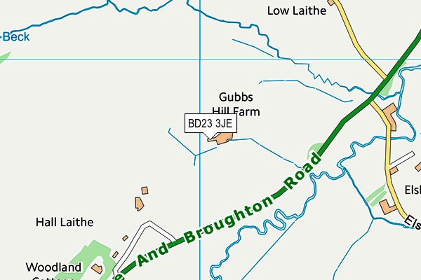 BD23 3JE map - OS VectorMap District (Ordnance Survey) BD23 3JE map - OS VectorMap District (Ordnance Survey)