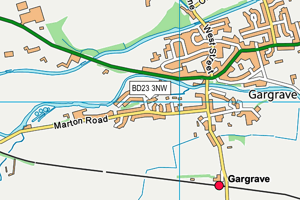 BD23 3NW map - OS VectorMap District (Ordnance Survey) BD23 3NW map - OS VectorMap District (Ordnance Survey)