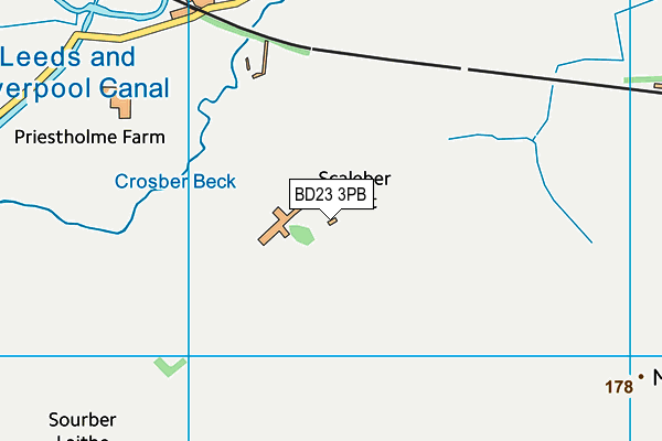 BD23 3PB map - OS VectorMap District (Ordnance Survey) BD23 3PB map - OS VectorMap District (Ordnance Survey)