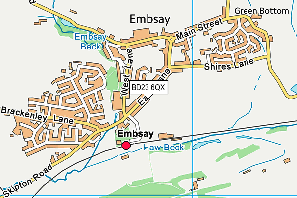 BD23 6QX map - OS VectorMap District (Ordnance Survey) BD23 6QX map - OS VectorMap District (Ordnance Survey)
