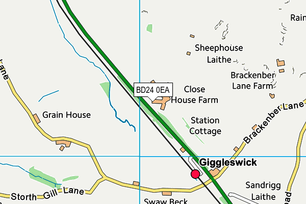 BD24 0EA map - OS VectorMap District (Ordnance Survey)