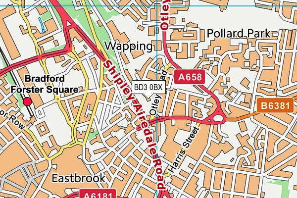 BD3 0BX map - OS VectorMap District (Ordnance Survey) BD3 0BX map - OS VectorMap District (Ordnance Survey)