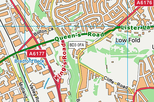 BD3 0FA map - OS VectorMap District (Ordnance Survey) BD3 0FA map - OS VectorMap District (Ordnance Survey)