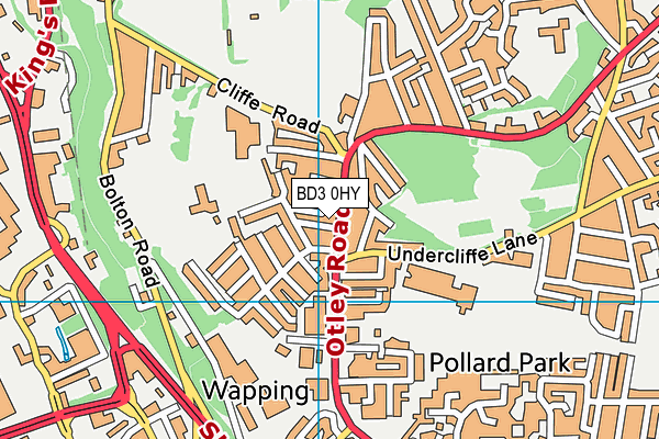 BD3 0HY map - OS VectorMap District (Ordnance Survey) BD3 0HY map - OS VectorMap District (Ordnance Survey)