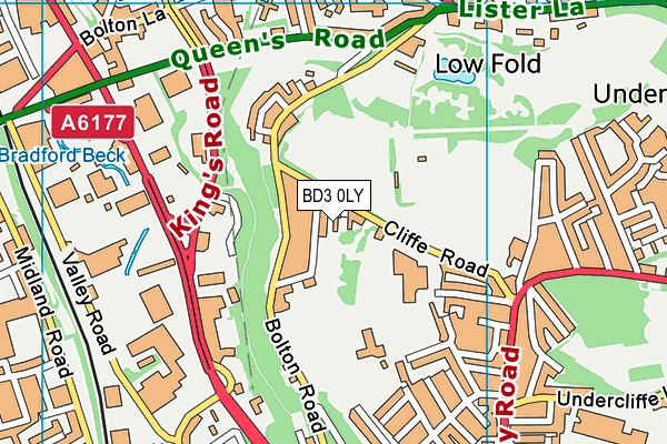 BD3 0LY map - OS VectorMap District (Ordnance Survey) BD3 0LY map - OS VectorMap District (Ordnance Survey)