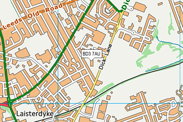 BD3 7AU map - OS VectorMap District (Ordnance Survey) BD3 7AU map - OS VectorMap District (Ordnance Survey)