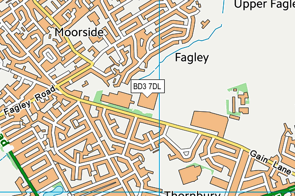 BD3 7DL map - OS VectorMap District (Ordnance Survey) BD3 7DL map - OS VectorMap District (Ordnance Survey)